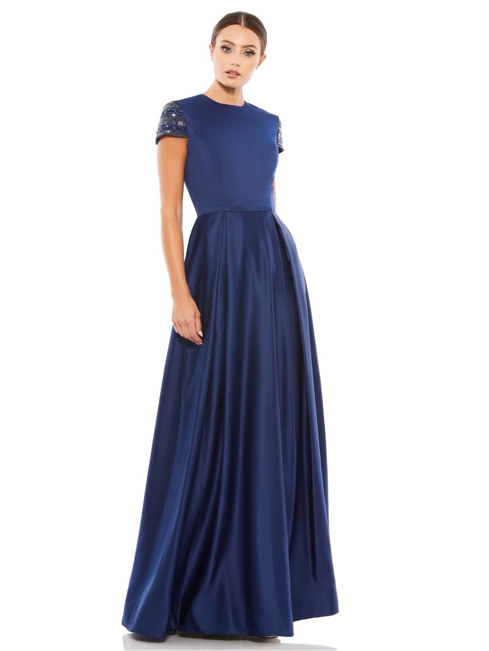 Mac Duggal- 25947 Long Formal Cap Sleeve Evening Gown Cap Sleeves size 10